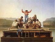 George Caleb Bingham Die frohlichen Bootsleute oil on canvas